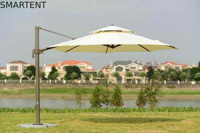 base de granit du parapluie 3.5M Cantilever Parasol Heavy de parasol de plage du polyester 250g fournisseur
