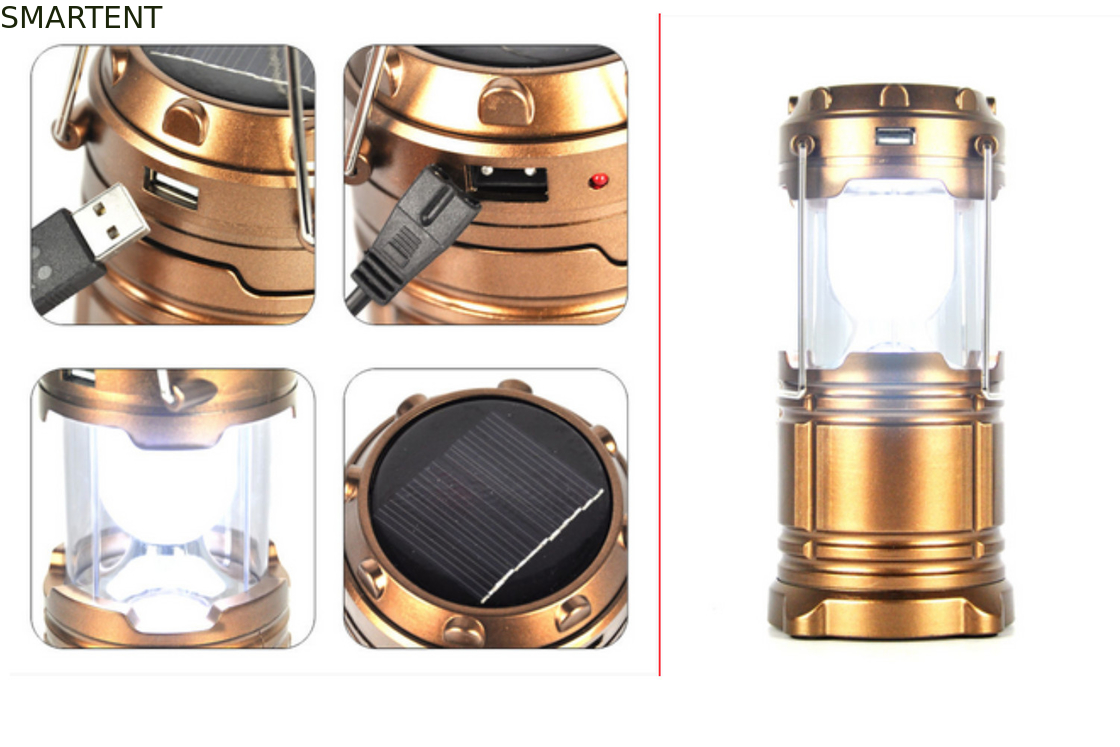 ABS campant léger portatif campant de plomb rechargeable Shell de lanterne de panneau solaire fournisseur