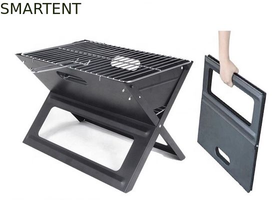 Acheter Presse de poinçon campante fraîche en acier noire emboutissant le gril de 45cm Dia Portable Folding Charcoal Barbecue fabrication en ligne