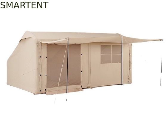 Acheter Tentes de camping extérieures 410*270*200CM Tente gonflable en coton beige imperméable pour 3-4 personnes Style cabane forestière Léger et durable pour les aventures en plein air fabrication en ligne