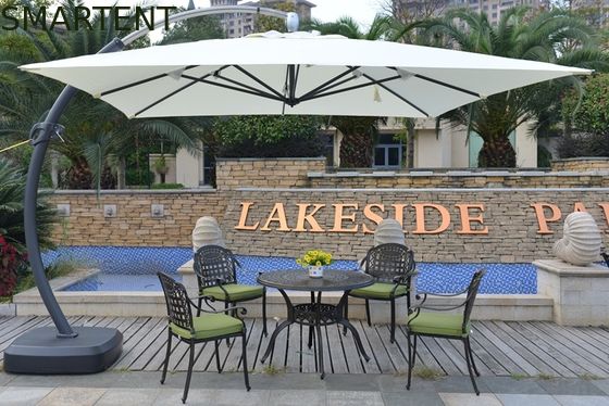 Acheter Parasol blanc 350cm x 350cm de jardin de parapluie carré résistant de patio de vent fabrication en ligne