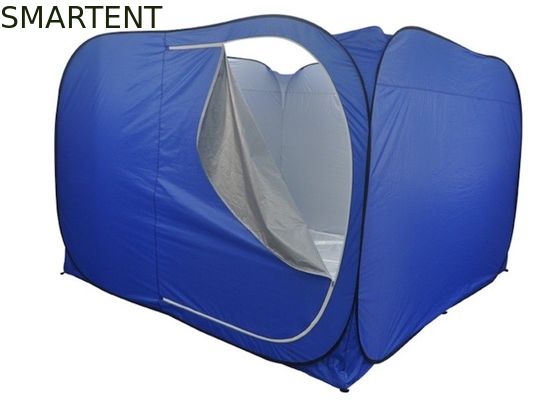 Acheter Tentes de camping en plein air 300*300*200CM ouvertes rapidement Automatique argenté revêtu 190T Polyester bleu Pop Up Tentes de secours fabrication en ligne