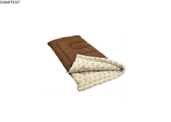 Enveloppe en flanelle marron rectangulaire en polycoton marron en bas de montagne Sacs de couchage à usage unique fournisseur