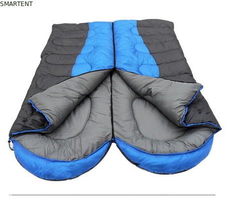 215*78CM Double couleur extérieur imperméable à l'eau 190T Polyester Bourrage de fibres creuses classique Deux personnes dans un sac de couchage fournisseur