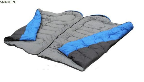 215*78CM Double couleur extérieur imperméable à l'eau 190T Polyester Bourrage de fibres creuses classique Deux personnes dans un sac de couchage fournisseur