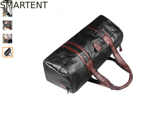 Acheter Le voyage imperméable des hommes de couleur met en sac le sac marin à cuir de gymnase 53X18X21cm fabrication en ligne
