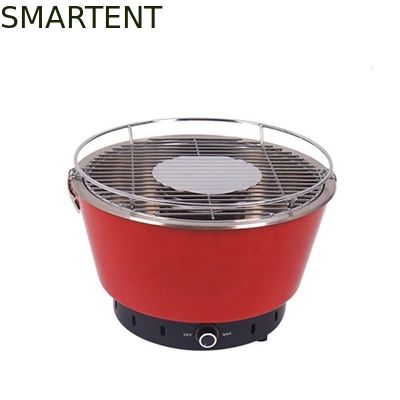 Acheter Gril rouge extérieur portatif de BARBECUE de charbon de bois d'acier en métal de 35X24.5CM avec la ventilation réglable fabrication en ligne