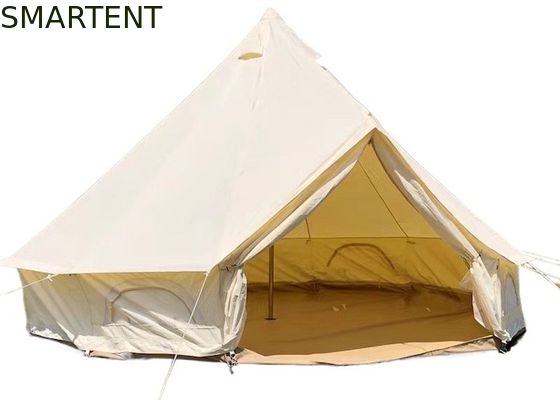 Acheter Camping Famille Camping Bell Centre de tente PU3000mm enduit 285G coton résistant au vent 400*400*250CM fabrication en ligne