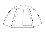 Tente de camping extérieur en polycoton imperméable à l'eau octogonale avec poteau de cadre en aluminium 4*4*2.4M fournisseur