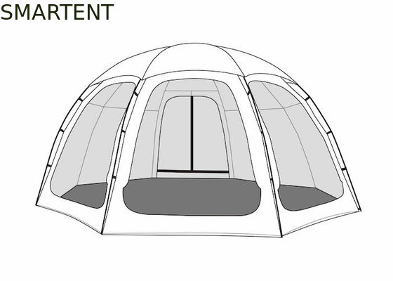 Acheter Tente de camping extérieur en polycoton imperméable à l'eau octogonale avec poteau de cadre en aluminium 4*4*2.4M fabrication en ligne