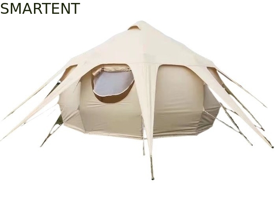 Résistant à l'eau 3000MM enduit 285G Beige Couleur coton Lotus Camping Tents extérieurs 5*5*3M fournisseur