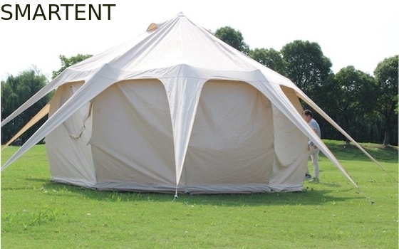 Résistant à l'eau 3000MM enduit 285G Beige Couleur coton Lotus Camping Tents extérieurs 5*5*3M fournisseur