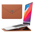 Fashion Luxe Brown PU Laptop Liner Case Sac à manches Pour les professionnels en déplacement fournisseur