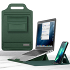 Sacs à manches pour ordinateur portable polyvalent en PU vert de haute qualité de 13 pouces avec poche fermeture éclair fournisseur