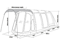 620*310*200CM Tentes de camping en gris gonflable imperméable à l'eau PU3000MM imperméable au vent léger fournisseur