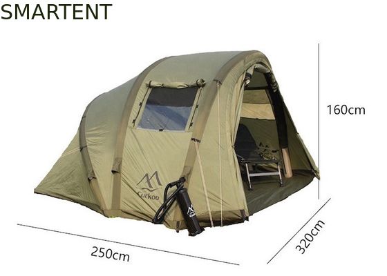 Acheter 2 personnes abri de pêche imperméable à l'eau 210D Oxford tentes de camping gonflables 320 * 250 * 160CM fabrication en ligne