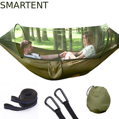 Acheter Ouverture automatique rapide Légère Armée Vert 210T hamac en nylon 250 * 120CM Avec moustiquaire Pour le camping en plein air fabrication en ligne