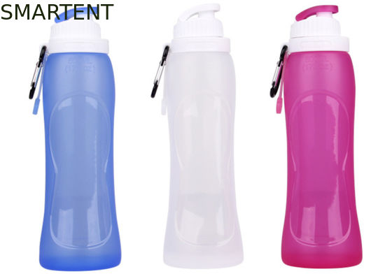 Acheter Bouteille pliable bleue de sports de silicone des bouteilles d'eau 500ML de séance d'entraînement fabrication en ligne