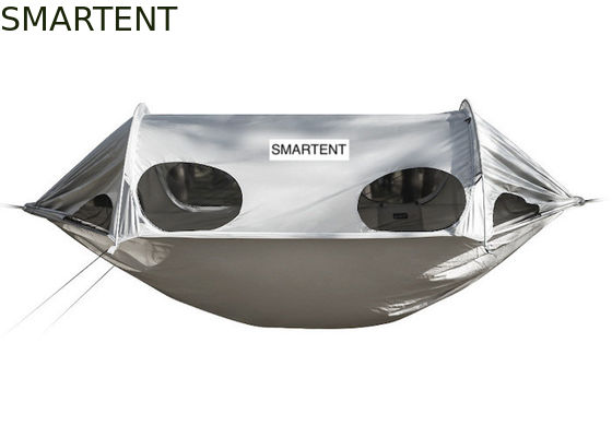 Acheter Capsule spatiale en polyester revêtue d'argent 270*140CM 210T Conception de camping en plein air Hamac anti-moustique Protection solaire fabrication en ligne