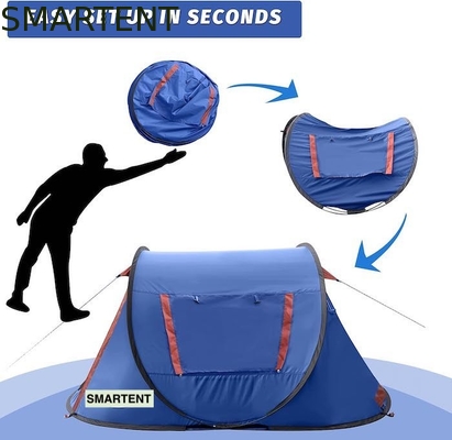 7.2FT*4.5FT*40Inch Facile à mettre en place pour 2 personnes Tente de camping en polyester résistant à l'eau bleu avec fenêtres en maille ventilées fournisseur
