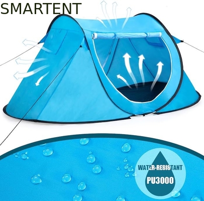 86.6*37.4*47.2 pouces Tente de camping bleue avec treillis ventilé fournisseur