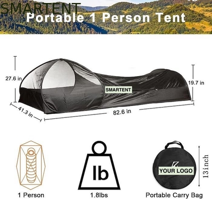 82.6*27.6*19.7 pouces Tentes de camping en noir avec plancher imperméable à l'eau fournisseur