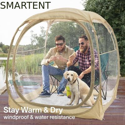 Acheter 160*160*160CM Tente de camping en plein air transparente avec cadre en acier solide Polyester de protection UV fabrication en ligne