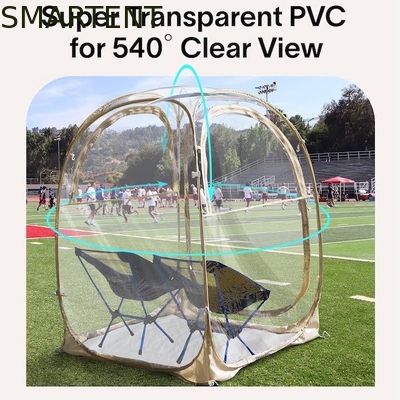 50*50*62'inches PVC extérieur transparent imperméable à l'eau cadre en fibre de verre à une seule couche Pop Up tente de sport avec protection UV fournisseur