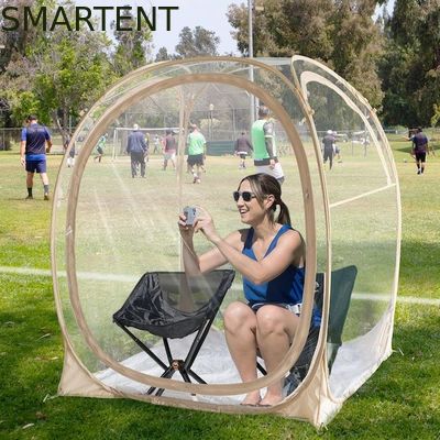 Acheter 50*50*62'inches PVC extérieur transparent imperméable à l'eau cadre en fibre de verre à une seule couche Pop Up tente de sport avec protection UV fabrication en ligne