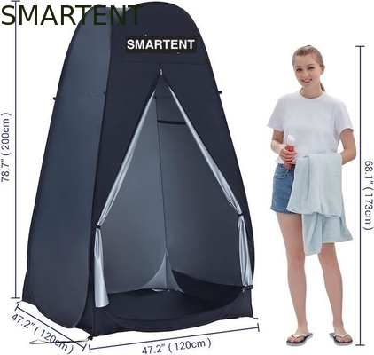 120*120*200CM Tentes de protection de la vie privée avec fermeture à glissière Porte argentée enduite en polyester abri de camping étanche fournisseur