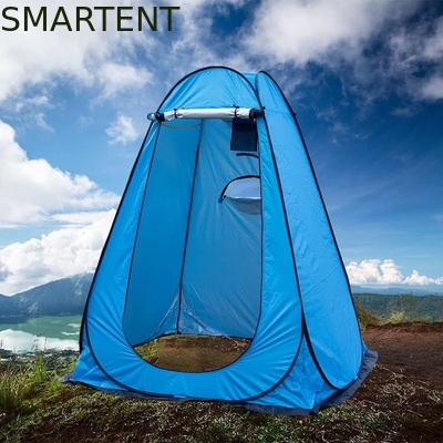 150*150*190CM imperméable à l'eau bleu 210T argenté revêtu de polyester UV protégé Pop Up tente de confidentialité avec fenêtres latérales ventilées fournisseur