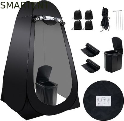 Acheter 47.2*47.2*74.8 pouces Tente de confidentialité en polyester couverte d'argent noir avec protection UV pour les événements de camping sur la plage fabrication en ligne