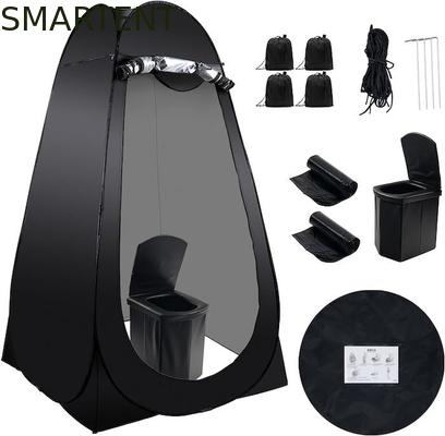 47.2*47.2*74.8 pouces Tente de confidentialité en polyester couverte d'argent noir avec protection UV pour les événements de camping sur la plage fournisseur