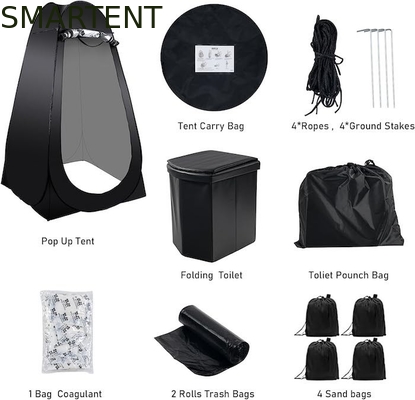 47.2*47.2*74.8 pouces Tente de confidentialité en polyester couverte d'argent noir avec protection UV pour les événements de camping sur la plage fournisseur