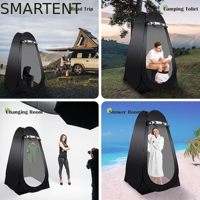 47.2*47.2*74.8 pouces Tente de confidentialité en polyester couverte d'argent noir avec protection UV pour les événements de camping sur la plage fournisseur