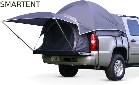 Tente de camping de pick-up gris de 72 pouces, 4 saisons, 2 personnes, pouf en fibre de verre, polyester revêtu imperméable avec fenêtre en maille. fournisseur