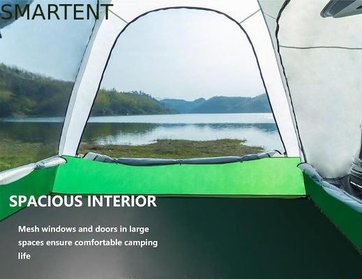 Extérieur 3*3*2.3M 4-6 Personnes Verte imperméable à l'eau PU3000MM enduit Polyester fibre de verre Pole Portable SUV Pickup Tente de camping fournisseur