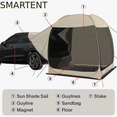 2.13*2.13*2.18M Couleur beige Protection UV imperméable enduit en polyester Pop Up Sport Utility Vehicle Tente de camping fournisseur