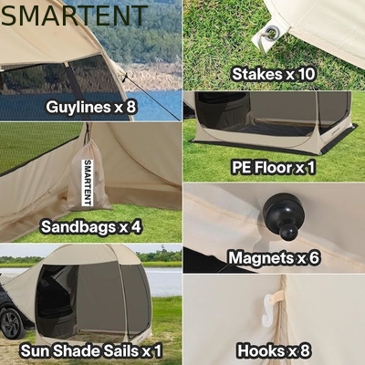 2.13*2.13*2.18M Couleur beige Protection UV imperméable enduit en polyester Pop Up Sport Utility Vehicle Tente de camping fournisseur