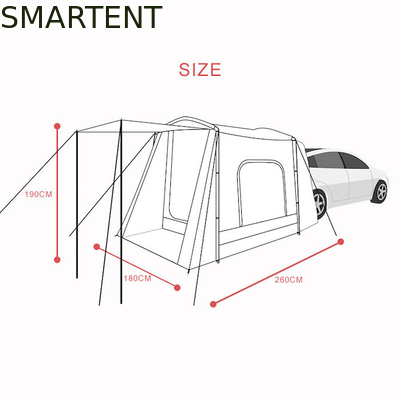 Extérieur 260*180*190CM Couleur grise imperméable à l'eau PU2000MM enduit de polyester 210D Facilité d'installation hors route Véhicule abri de camping fournisseur