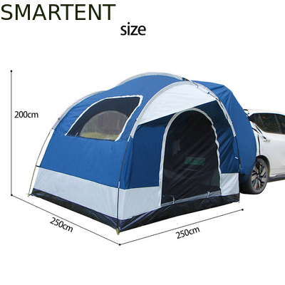 250*250*200CM PU2000MM enduit de polyester 210D Tente de camping SUV à 2 portes avec poteaux en fibre de verre et fenêtres en maille fournisseur