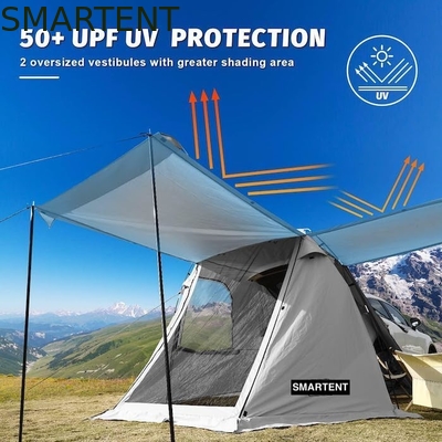 Tente de camping polyester couverte d'eau de couleur grise extérieure portable avec une configuration facile de 10 minutes pour 2-4 personnes fournisseur