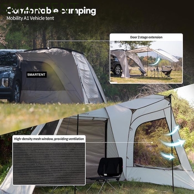 2.49*3.20*1.91M Tente de camping pour voiture grise portable imperméable PU3000MM Tissu en polyester revêtu Pour l'aventure en plein air fournisseur