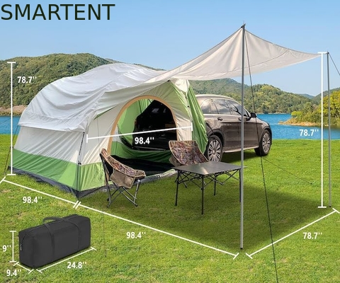 8.2*8.2*6.6Ft Double couleur imperméable à l'eau PU3000MM enduit de polyester 210T Toutes les saisons Véhicule Tente de camping Installation facile fournisseur