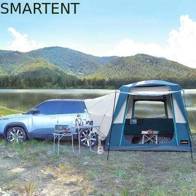 Acheter 3.05*2.44*2.21M personnalisable 4 saisons Couleur bleue imperméable PU2000MM enduit polyester Mobile Car Camping Tent fabrication en ligne