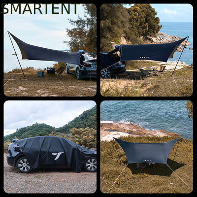530*390CM Noir 420D Ripstop Polyester Tente de camping Tesla Tente de camping légère Voiture au toit de pluie Parement latéral pour le modèle Y&amp;3 fournisseur