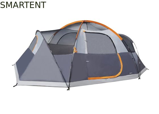 Acheter 4.57*2.74*1.78M Tente de camping pour 8 personnes en extérieur à double couche grise imperméable en polyester pour les activités de 3 saisons fabrication en ligne