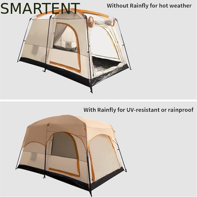 4-personne 3.3*2.1*1.85M Outdoor Tout temps Khaki imperméable enduit de polyester 2-house design tente de camping fournisseur