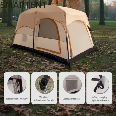 4-personne 3.3*2.1*1.85M Outdoor Tout temps Khaki imperméable enduit de polyester 2-house design tente de camping fournisseur