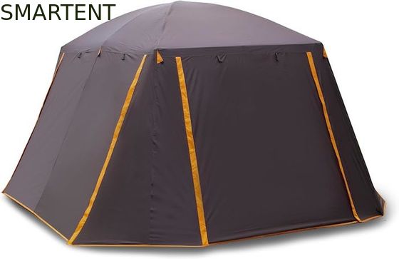 Acheter 6 personnes Spacieux couleur brune imperméable revêtu de polyester extérieur grande famille camping Tentes avec poteaux en fibre de verre fabrication en ligne
